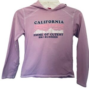 VINTAGE Y2K Girls California SKI BUNNY Hooded LONG SLEEVE TEE SHIRT Size Medium